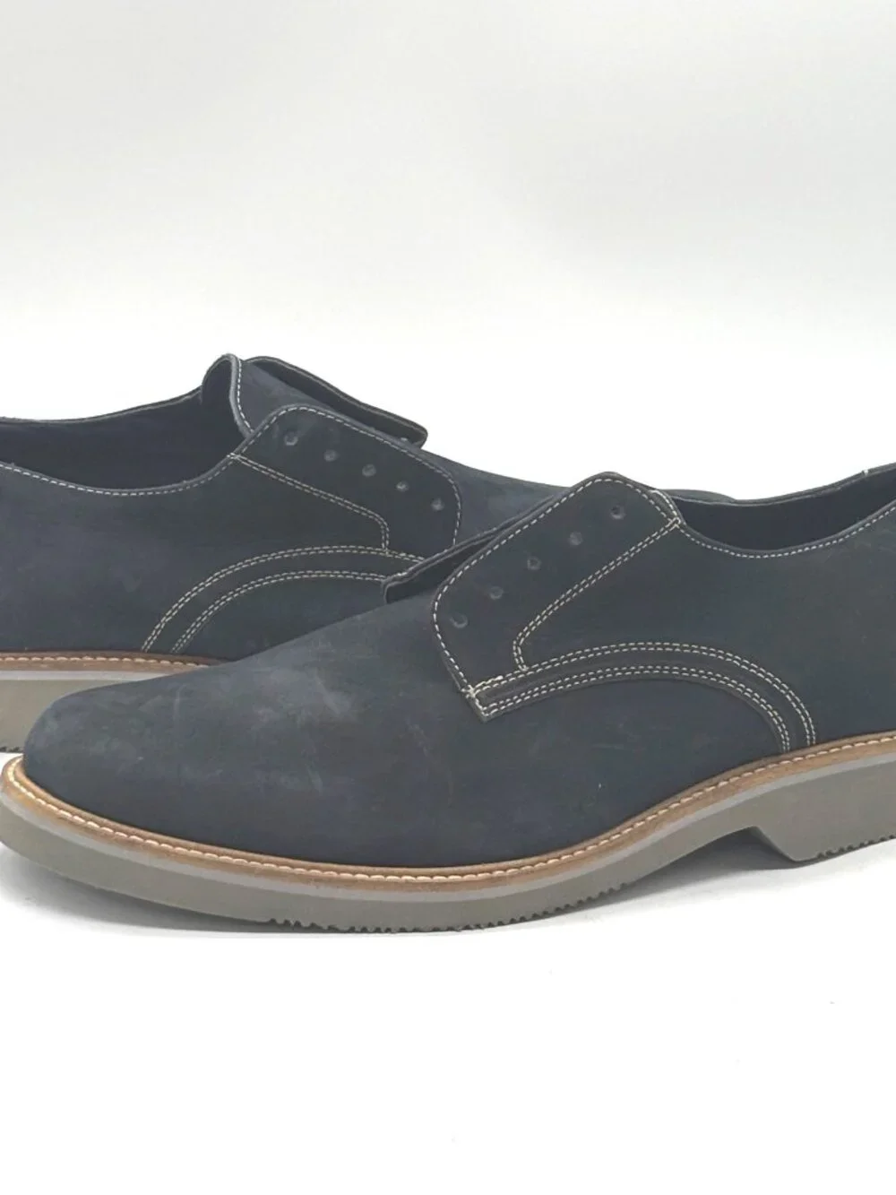 14th & Union Men’s Suede Casual Oxfords, Navy, Size 11